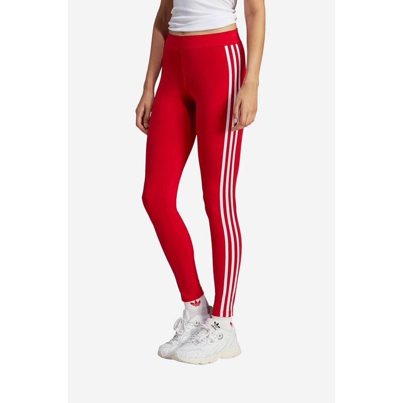 Legíny adidas Originals dámské, červená barva, s aplikací, IB7382-red