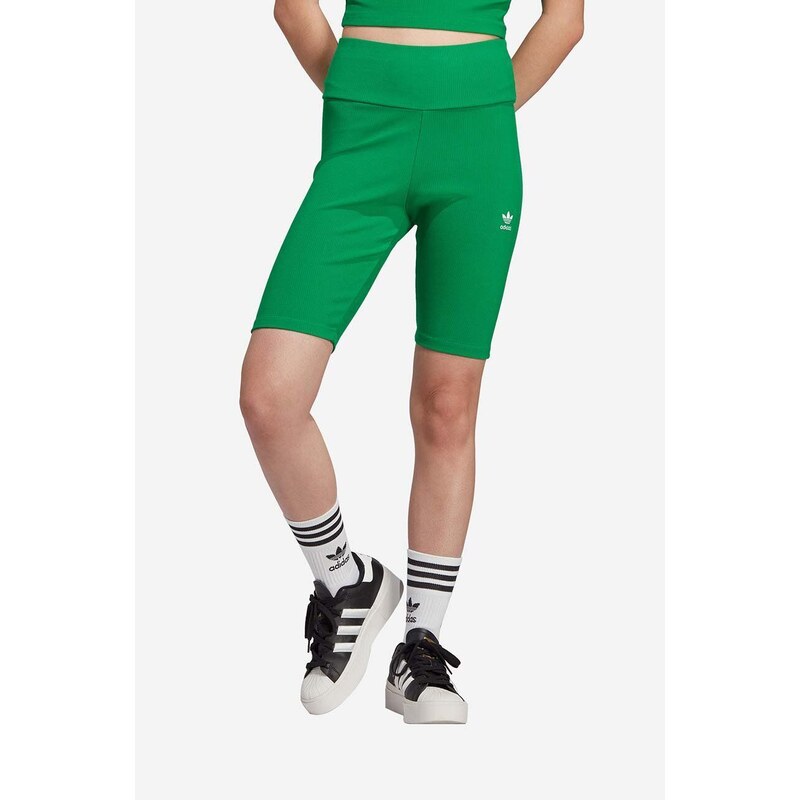 Kraťasy adidas Originals dámské, zelená barva, hladké, high waist,  IL9620-green - GLAMI.cz