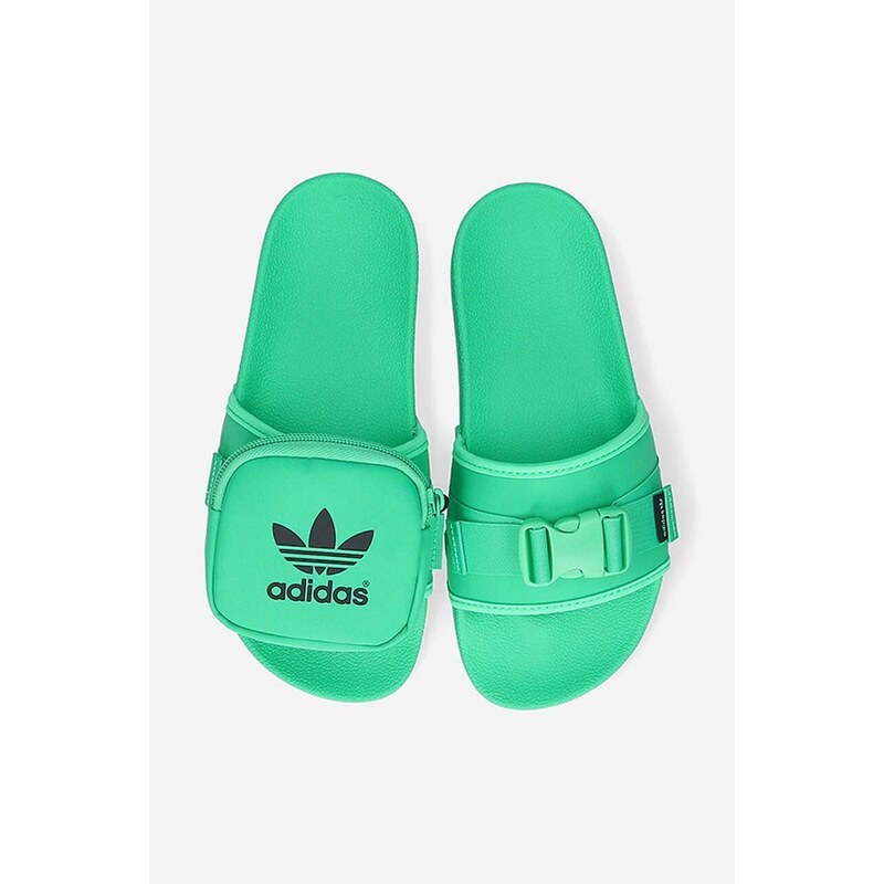 Pantofle adidas Originals Pouchylet dámské, zelená barva, GZ4330-green