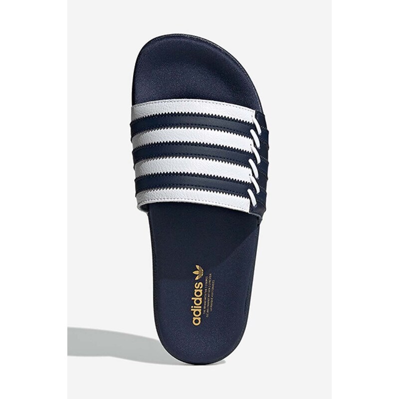 Kožené pantofle adidas Originals Adliette dámské, tmavomodrá barva, GY1006-navy