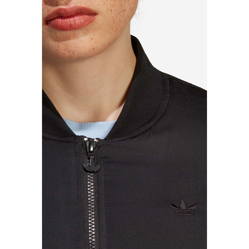 Bomber bunda adidas Originals černá barva, přechodná, HA7157-black