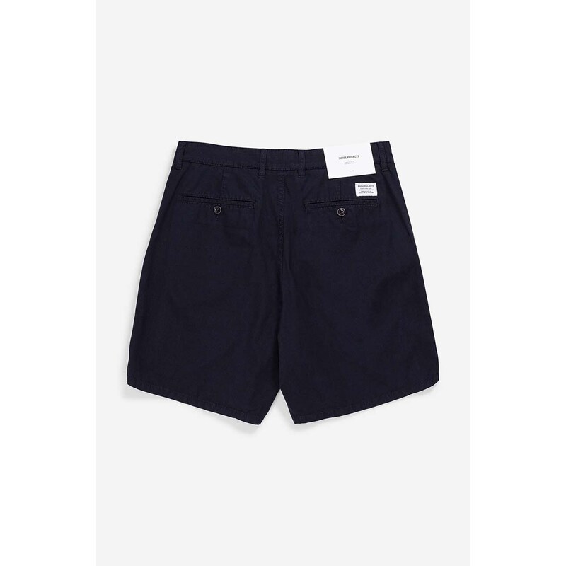 Bavlněné šortky Norse Projects Aros Regular Light Shorts N35-0597 7004 tmavomodrá barva