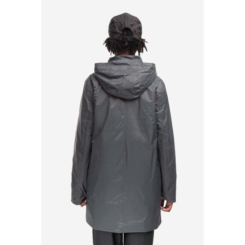 Bunda Rains Padded Nylon Coat 15480 SLATE šedá barva, přechodná