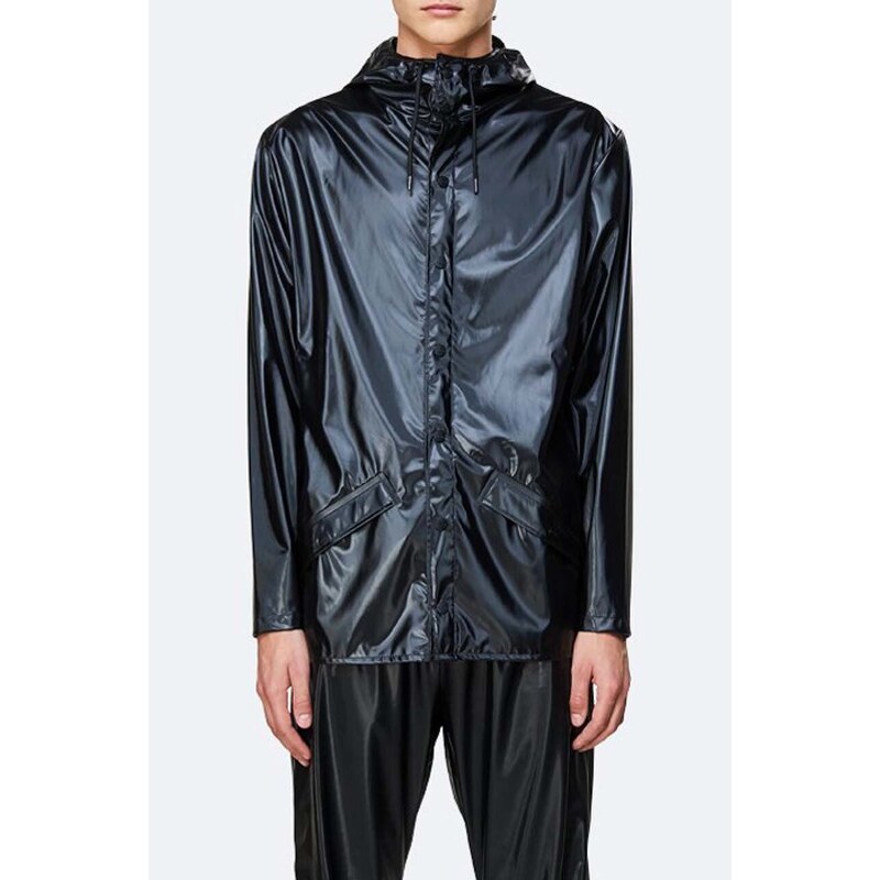 Nepromokavá bunda Rains Jacket černá barva, přechodná, 1201.SHINYBLACK-SHINY.BLAC