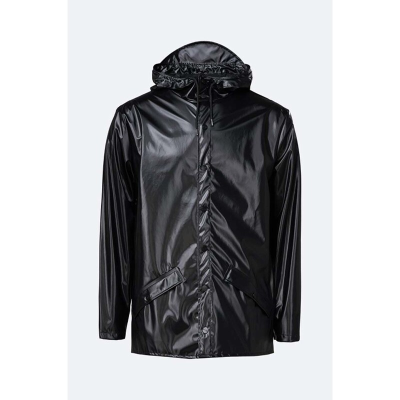 Nepromokavá bunda Rains Jacket černá barva, přechodná, 1201.SHINYBLACK-SHINY.BLAC