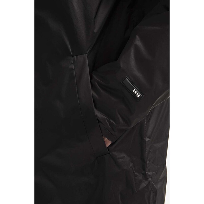 Bunda Rains Padded Nylon Coat 15480 BLACK černá barva, přechodná, oversize