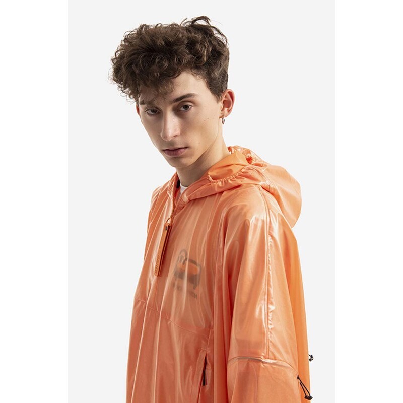 Nepromokavá bunda Rains Ultralight Anorak oranžová barva, přechodná, oversize, 18760.ORANGE-ORANGE