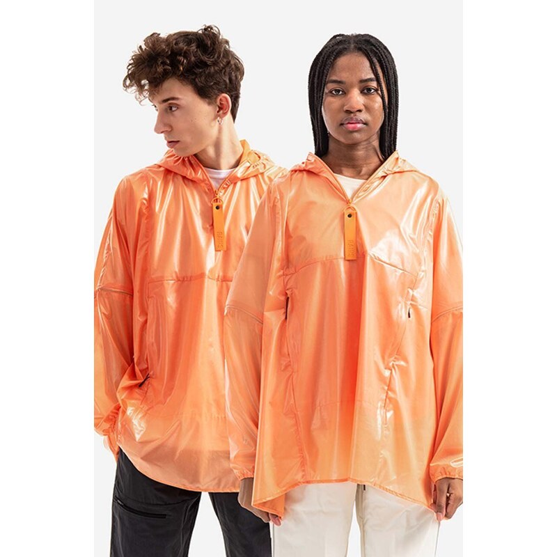 Nepromokavá bunda Rains Ultralight Anorak oranžová barva, přechodná, oversize, 18760.ORANGE-ORANGE