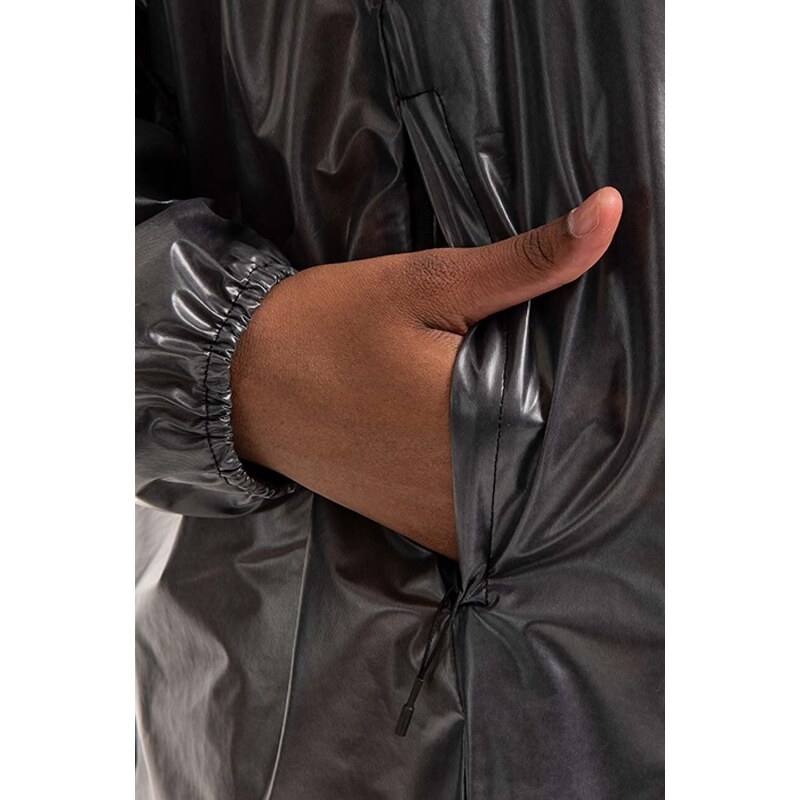 Nepromokavá bunda Rains Ultralight Anorak 18760 BLACK černá barva, přechodná, oversize