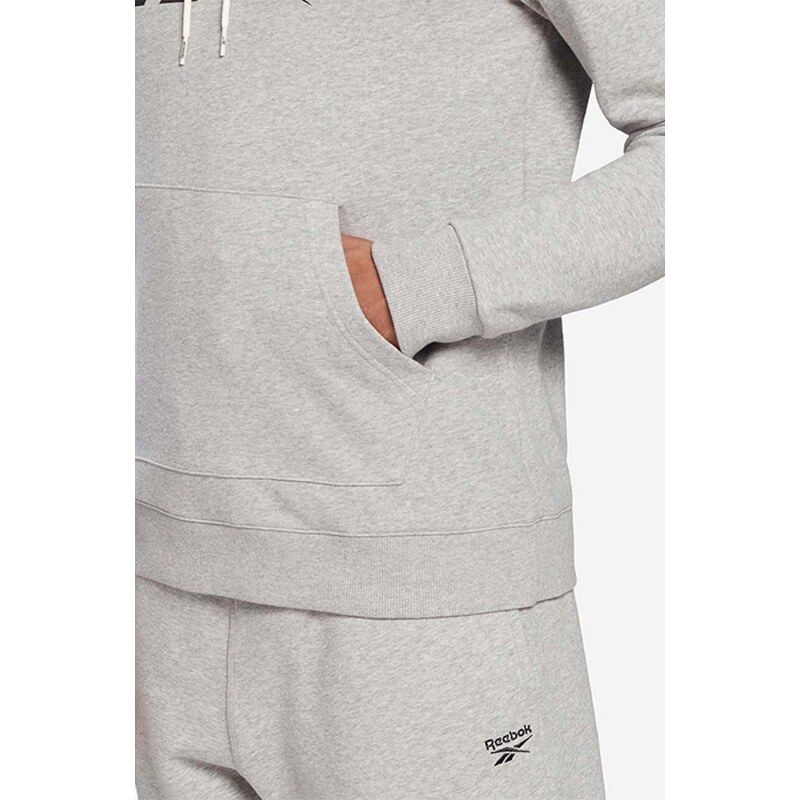 Tepláková mikina Reebok Identity Big Logo Hoodie šedá barva, s kapucí, s potiskem, H54477-grey