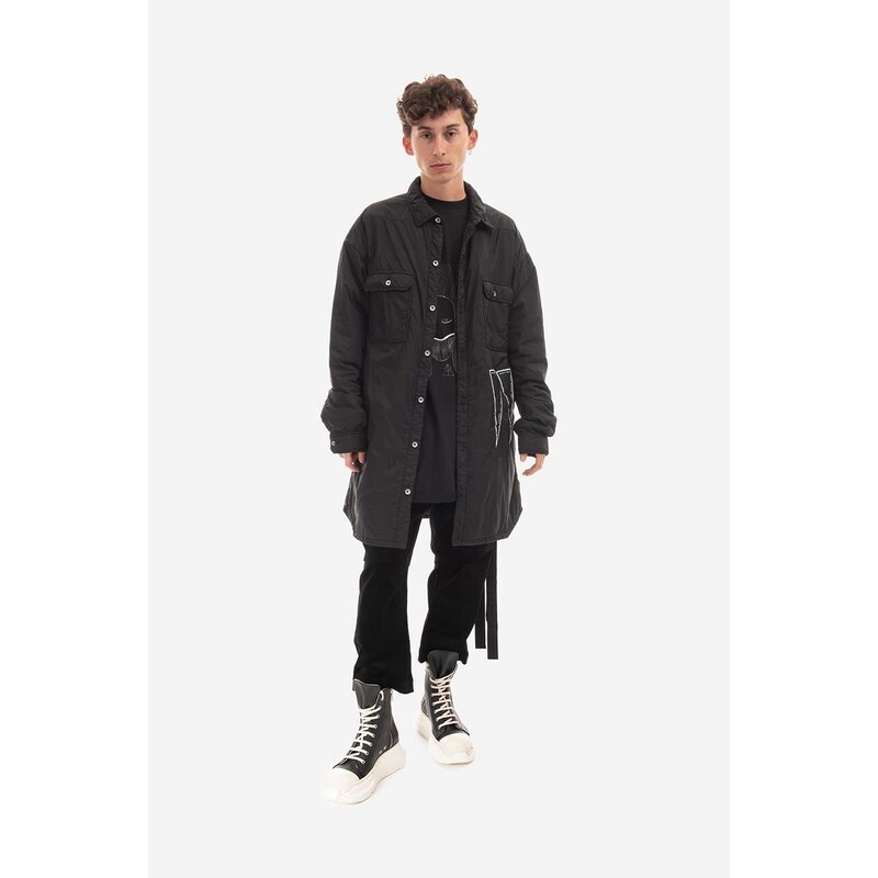 Parka Rick Owens pánská, černá barva, přechodná, DU02B4753.NDEH1.BLACK-Black