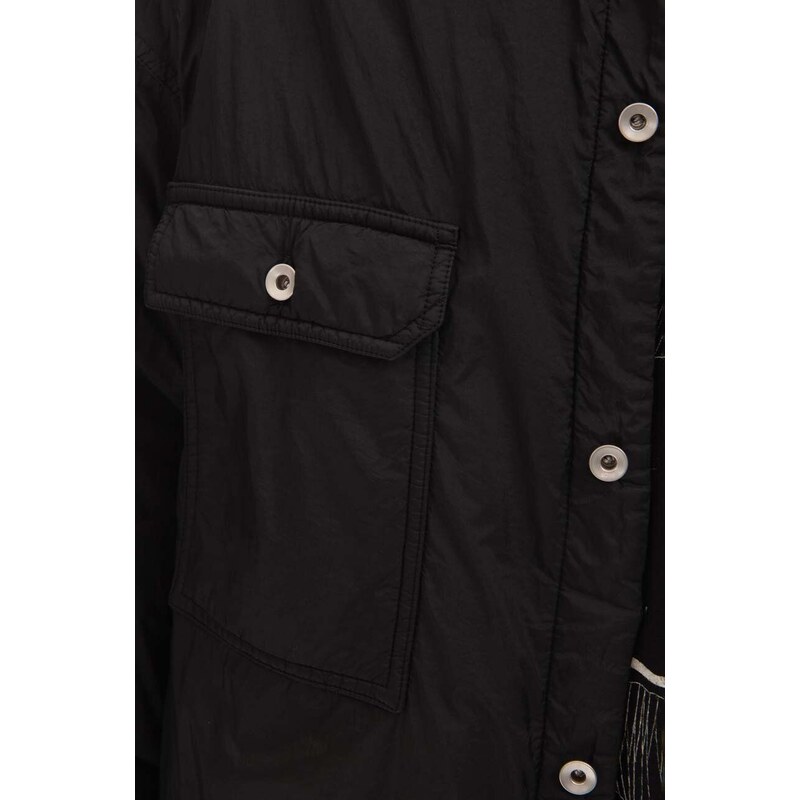 Parka Rick Owens pánská, černá barva, přechodná, DU02B4753.NDEH1.BLACK-Black