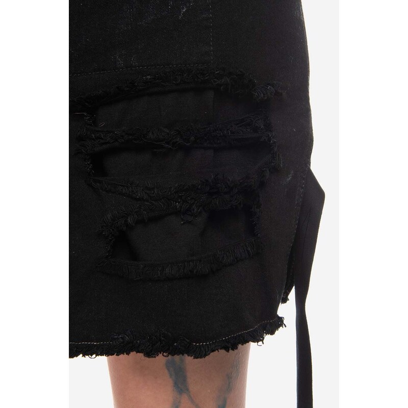 Džínová sukně Rick Owens černá barva, mini, pouzdrová, DS02B4343.SBFLS.BLACK-Black