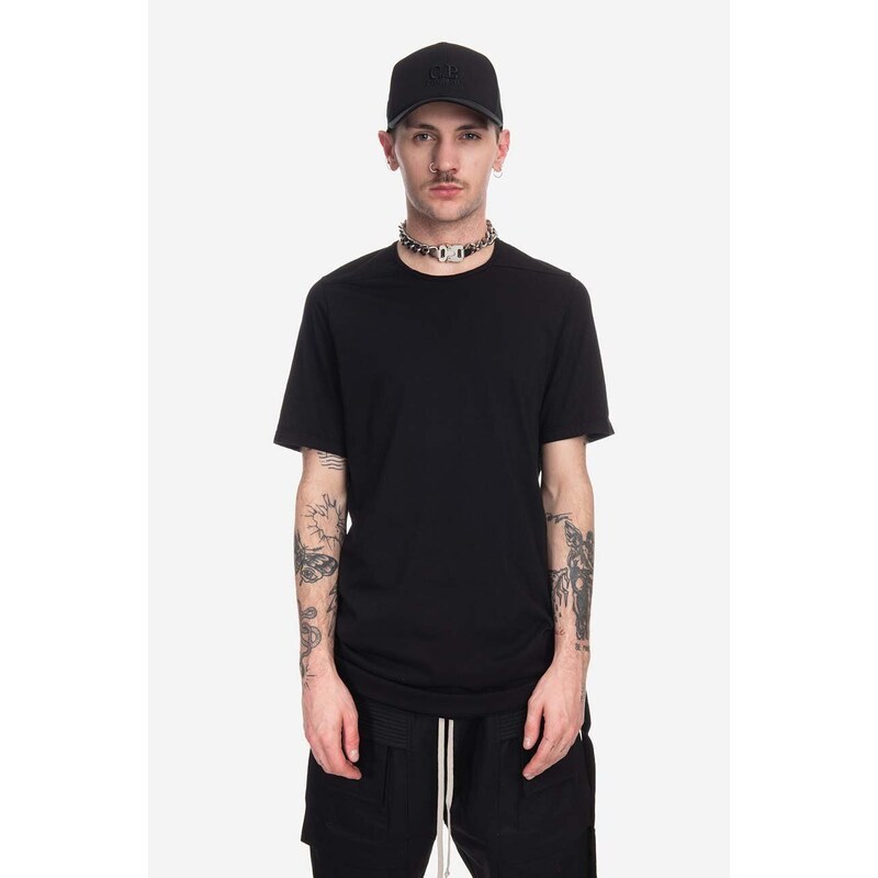 Bavlněné tričko Rick Owens černá barva, DU01C6250.RN.BLACK-Black