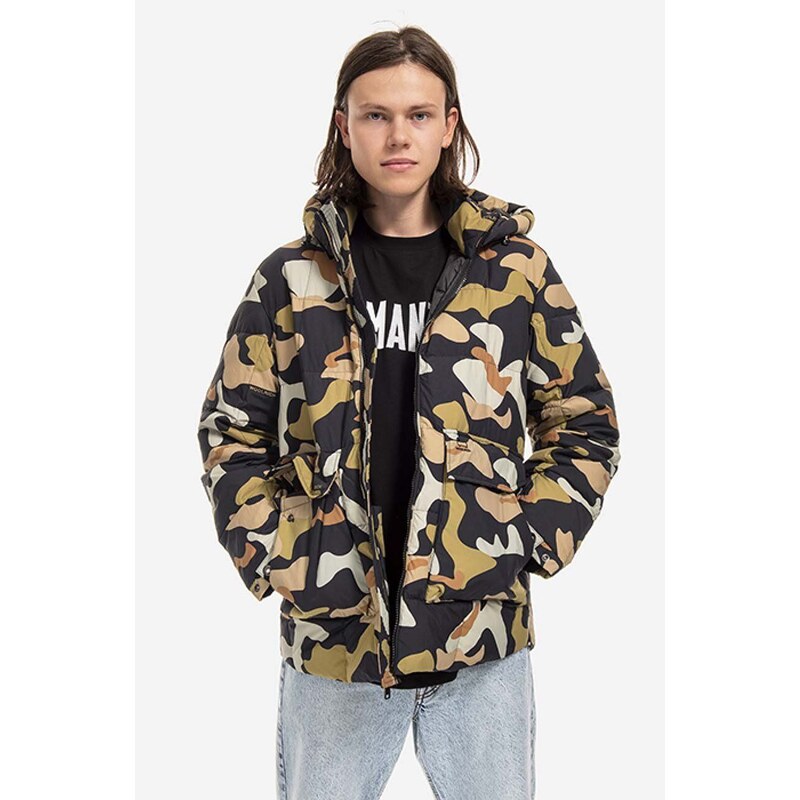 Péřová bunda Woolrich Heritage Terrain Camo Jacket CFWOOU0598MRUT3078 pánská, zimní