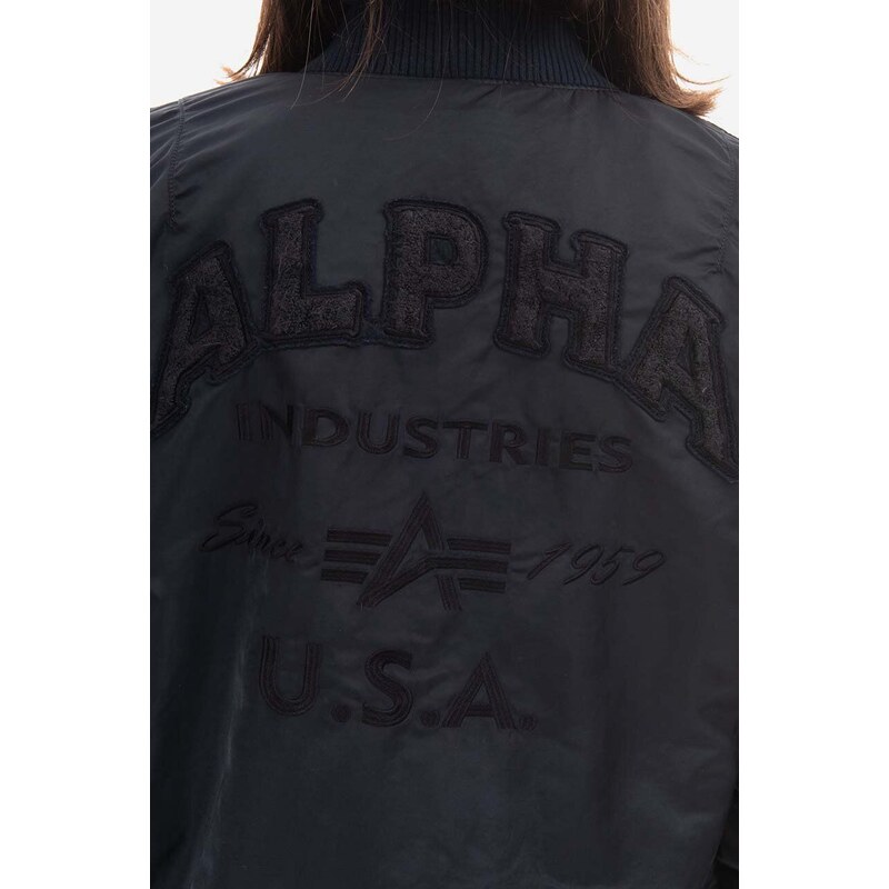 Bomber bunda Alpha Industries MA-1 VF Authentic Overdyed 108130 07 tmavomodrá barva, přechodná