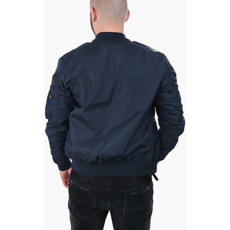 Oboustranná dětská bomber bunda Alpha Industries MA-1 TT NASA Reviersible II 186101 07 pánská, tmavomodrá barva, přechodná