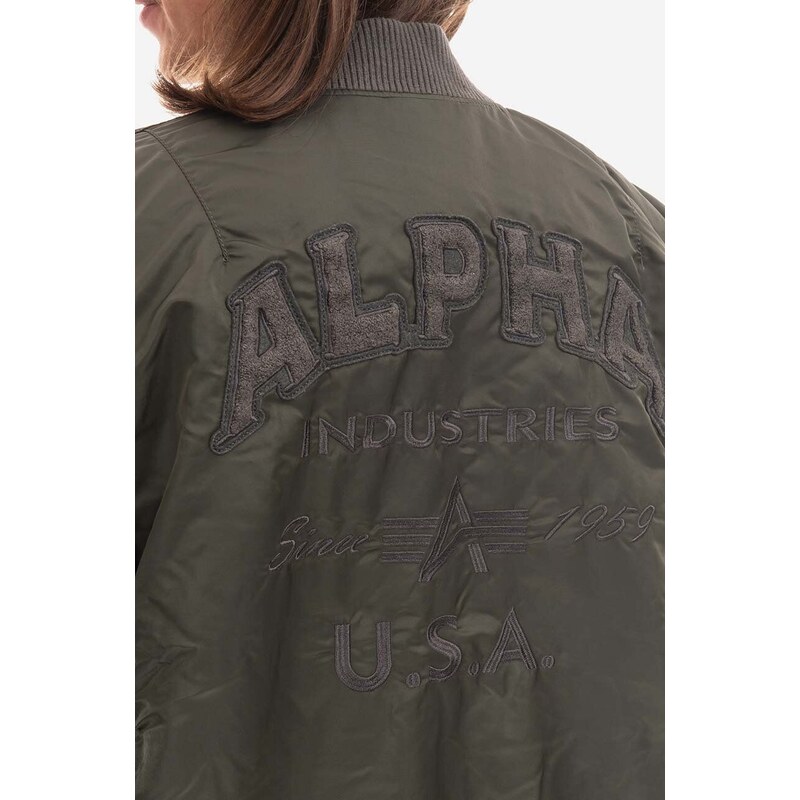 Bomber bunda Alpha Industries MA-1 VF Authentic Overdyed 108130 136 zelená barva, přechodná