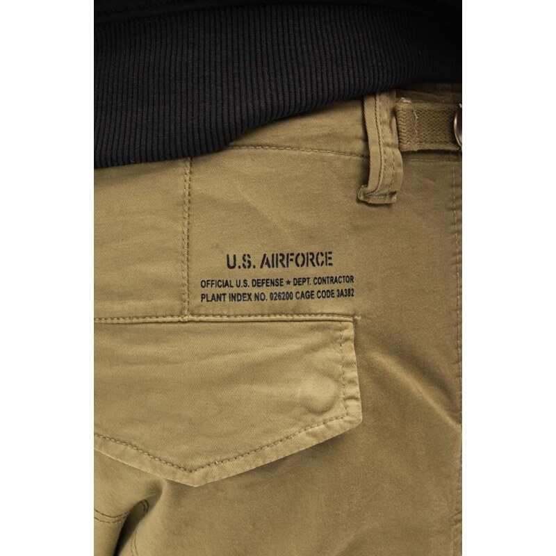 Kalhoty Alpha Industries Squad Pants pánské, zelená barva, ve střihu cargo, 188202.11-green