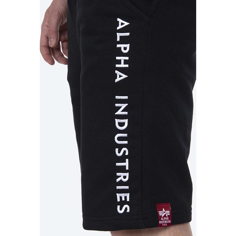 Kraťasy Alpha Industries Al Sweat pánské, černá barva, 116365.03-black