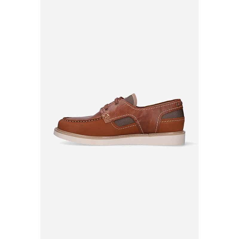 Kožené mokasíny Timberland Newmarket II Boatshoe pánské, hnědá barva, A2AGZ-BROWN