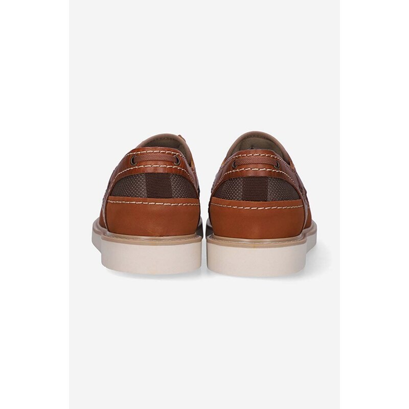 Kožené mokasíny Timberland Newmarket II Boatshoe pánské, hnědá barva, A2AGZ-BROWN