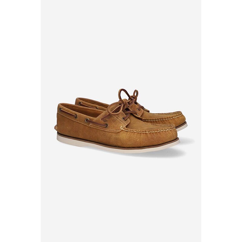 Kožené mokasíny Timberland Classic Boat EK+2 EYE pánské, hnědá barva, A5M1Z-BROWN