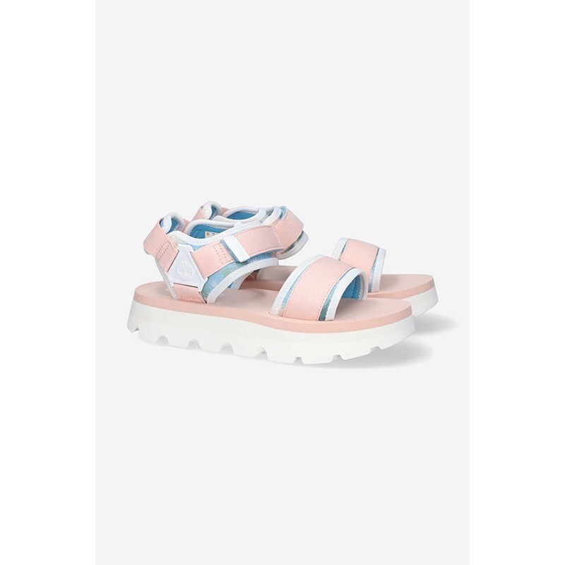 Sandály Timberland Euro Swift Sandal dámské, růžová barva, na platformě, A2KTG-PINK