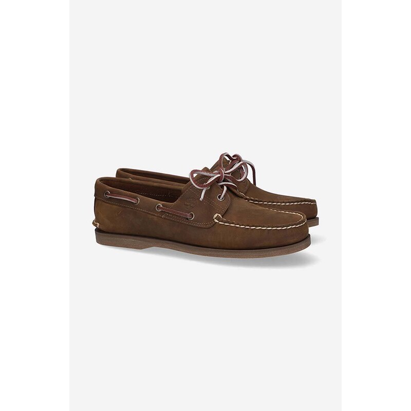 Semišové mokasíny Timberland Classic Boat 2 Eye pánské, hnědá barva, 1001R-BROWN