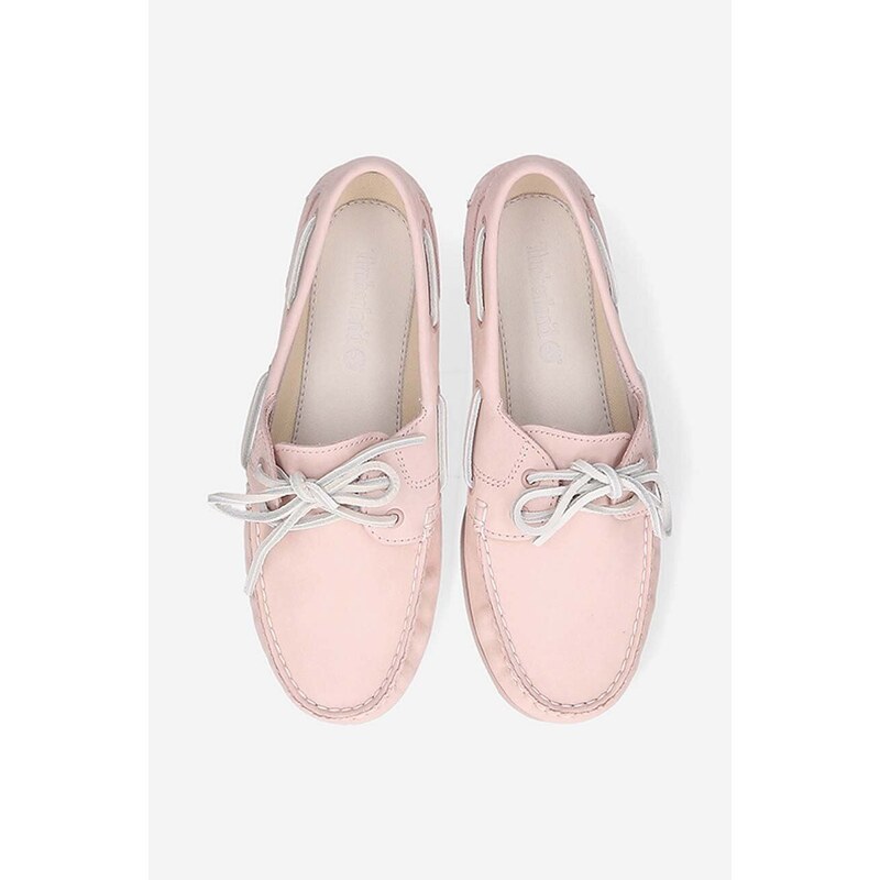 Semišové mokasíny Timberland Classic Boat 2 Eye dámské, růžová barva, na plochém podpatku, A285C-PINK