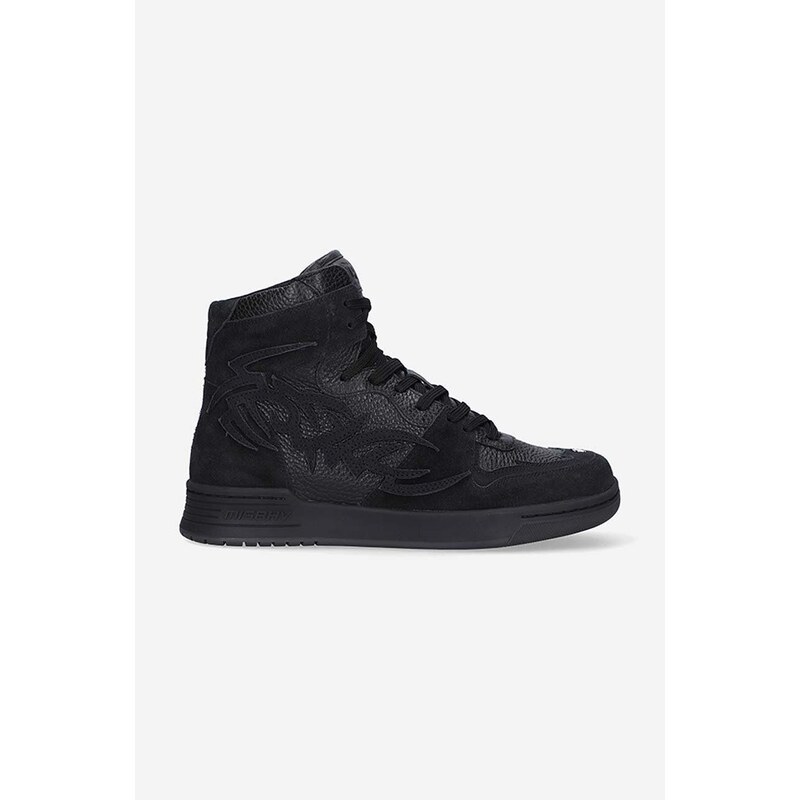 Kožené sneakers boty MISBHV Court Sneaker černá barva, 022BW409 BLACK