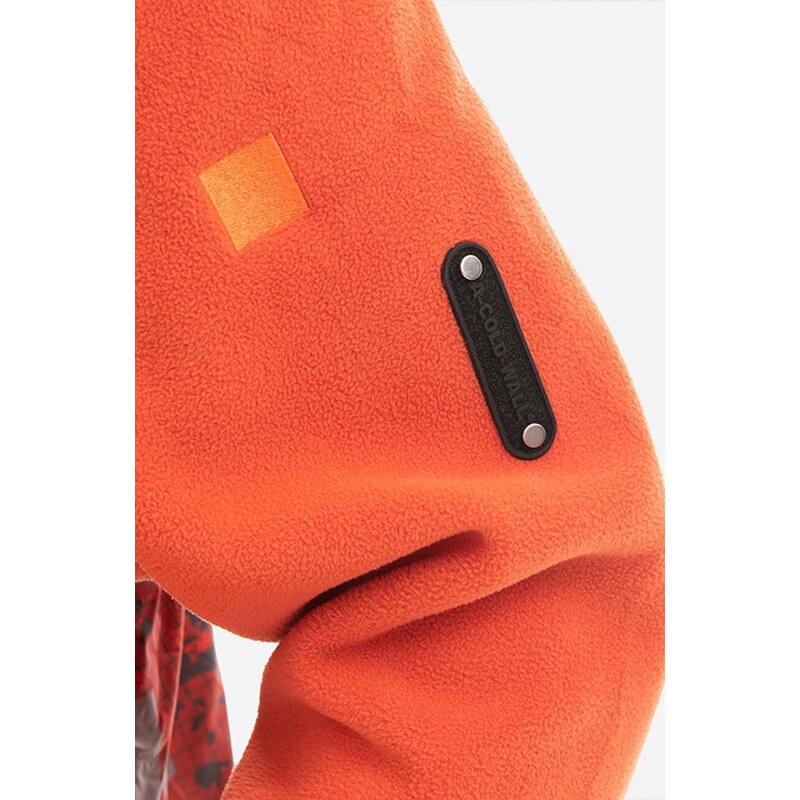 Mikina A-COLD-WALL* Axis Fleece ACWMO103 RUST pánská, oranžová barva, s kapucí, vzorovaná