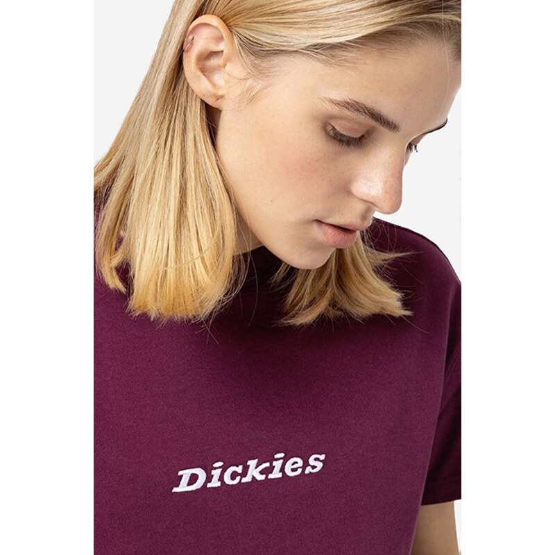 Bavlněné tričko Dickies Loretto Tee vínová barva, DK0A4XBAC95-BURGUNDOWY