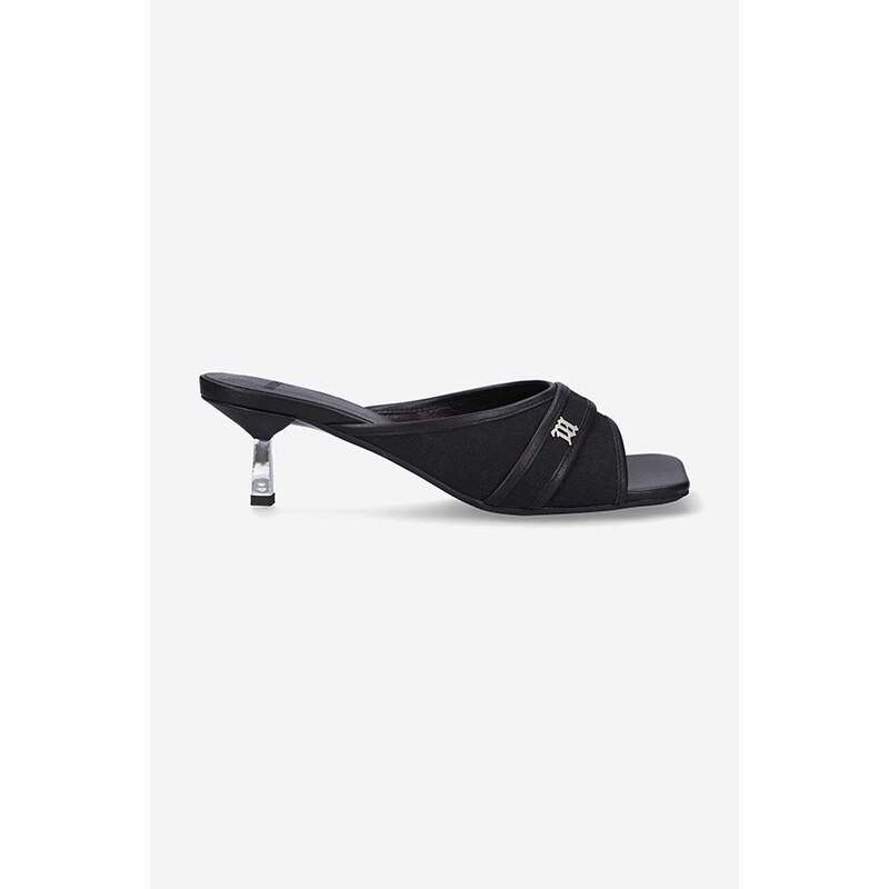 Pantofle MISBHV Sasha Slip On Sandal dámské, černá barva, na malém podpatku, 022BW903 BLACK