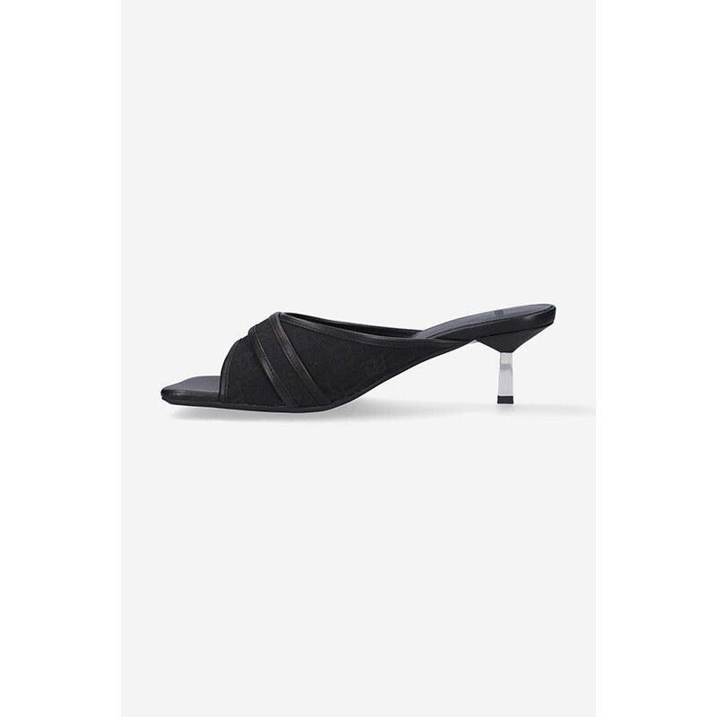 Pantofle MISBHV Sasha Slip On Sandal dámské, černá barva, na malém podpatku, 022BW903 BLACK