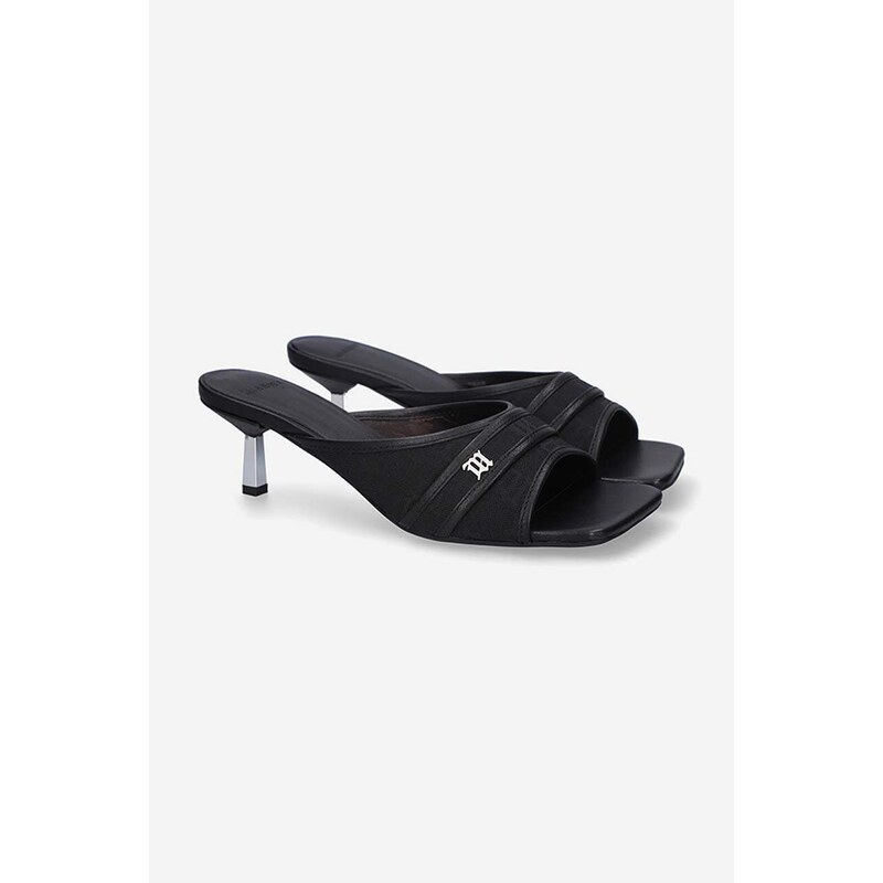 Pantofle MISBHV Sasha Slip On Sandal dámské, černá barva, na malém podpatku, 022BW903 BLACK