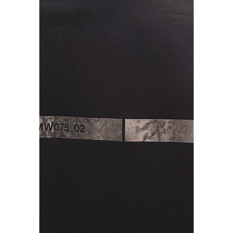 Bavlněná mikina A-COLD-WALL* Foil Grid Crewneck ACWMW075 BLACK pánská, černá barva, s potiskem