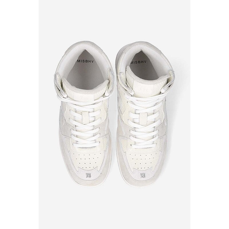 Kožené sneakers boty MISBHV Court Sneaker bílá barva, 022BW410 OFF-WHITE