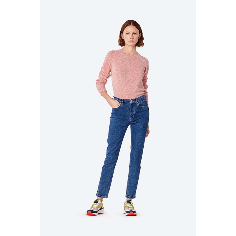 Svetr z vlněné směsi A.P.C. Pull Axelle WVBAF-F23040 ROSE VIF dámský, růžová barva