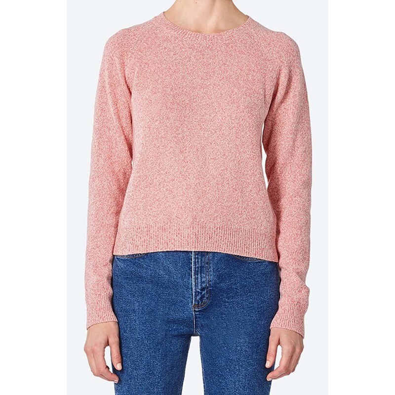 Svetr z vlněné směsi A.P.C. Pull Axelle WVBAF-F23040 ROSE VIF dámský, růžová barva