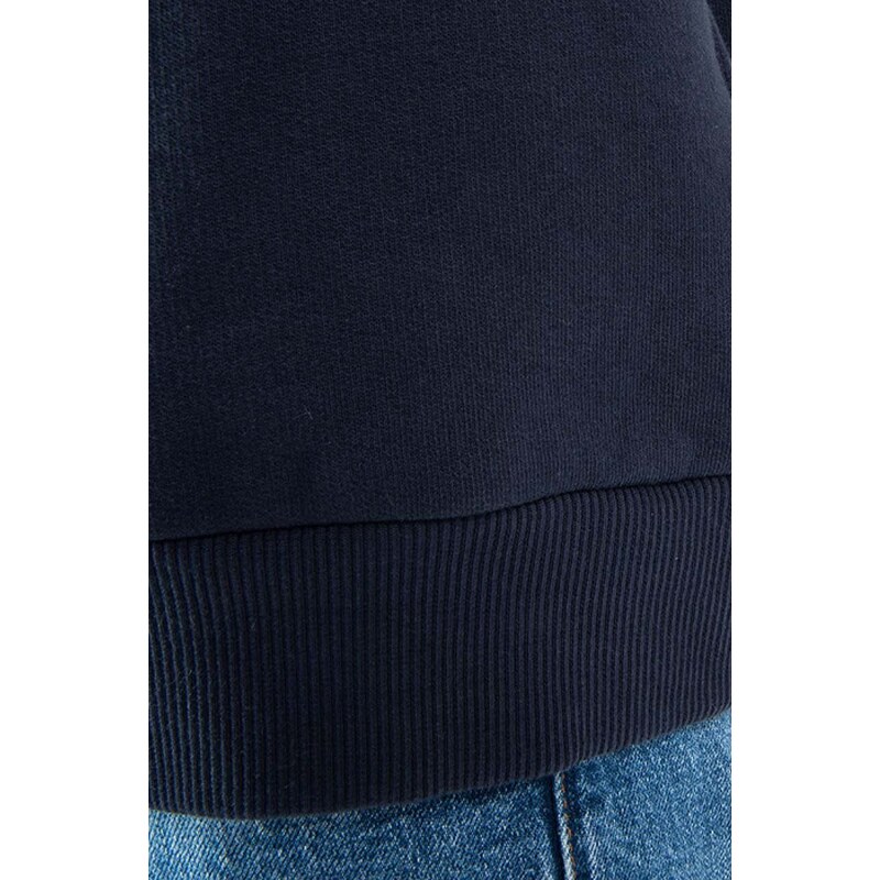 Bavlněná mikina Fjallraven Logo Sweater pánská, tmavomodrá barva, s aplikací, F84142