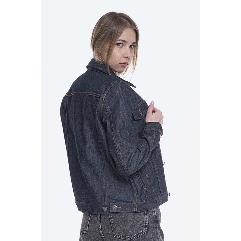 Džínová bunda A.P.C. Blouson Brandy COZZI-F02268 INDIGO dámská, tmavomodrá barva, přechodná