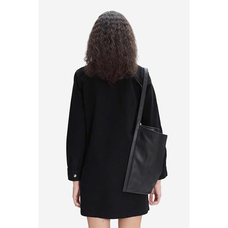 Džínové šaty A.P.C. Robe Mia COFBV-F05878 BLACK WASHED černá barva, mini