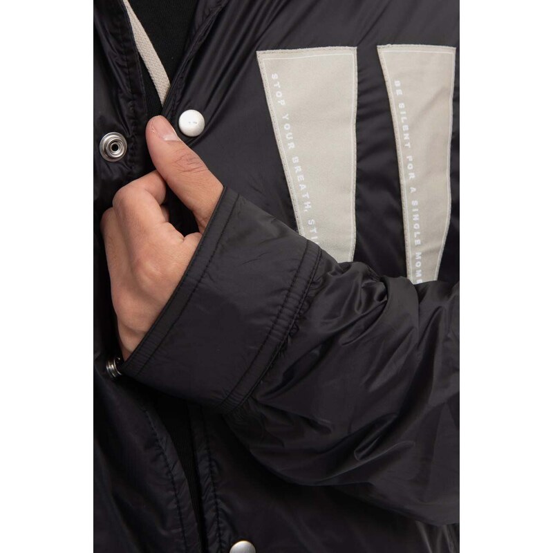 Bunda Rick Owens DRKSHDW Snapfront Jacket DU01C6782 NDEH1 pánská, černá barva, přechodná, oversize, DU01C6782-BLACK