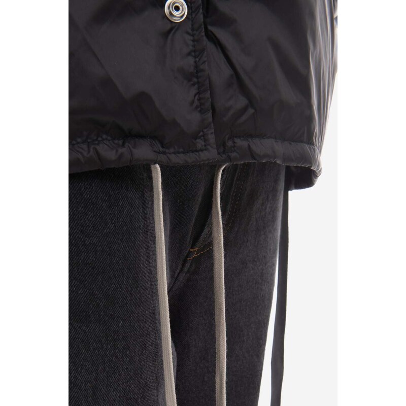 Bunda Rick Owens DRKSHDW Snapfront Jacket DU01C6782 NDEH1 pánská, černá barva, přechodná, oversize, DU01C6782-BLACK