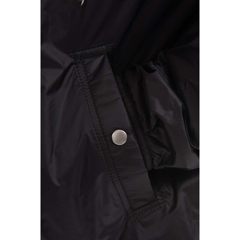 Bunda Rick Owens DRKSHDW Snapfront Jacket DU01C6782 NDEH1 pánská, černá barva, přechodná, oversize, DU01C6782-BLACK