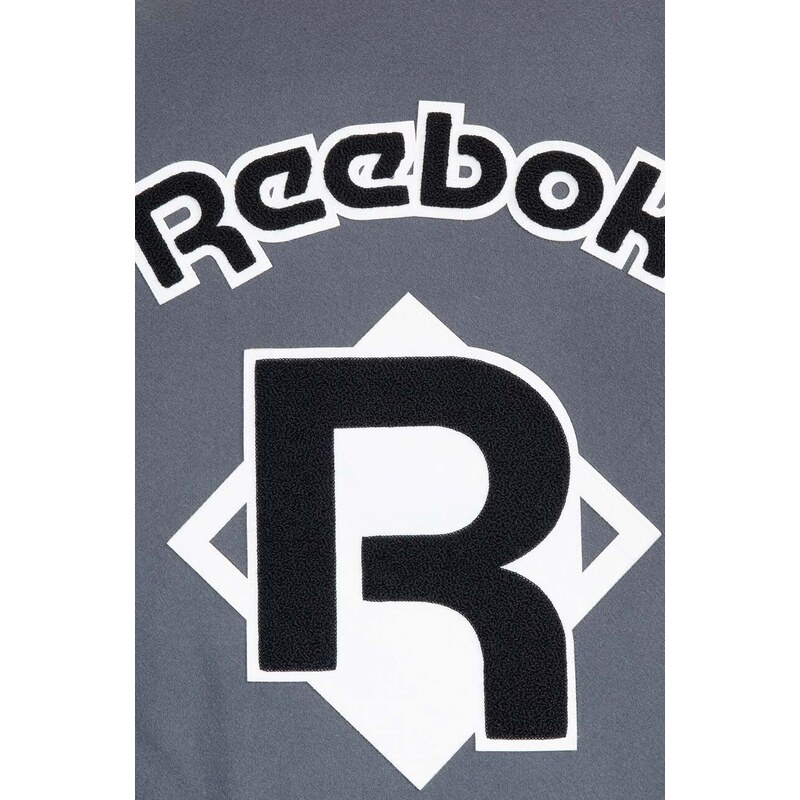 Bunda z vlněné směsi Reebok Classic Res V Jacket HS7142 šedá barva