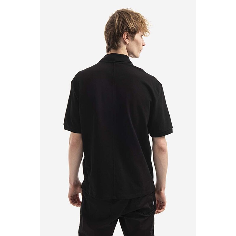 Neil Barrett Bavlněné polo tričko Neil Barett Music Bolt Polo černá barva, BJT077B.S503.0101-black