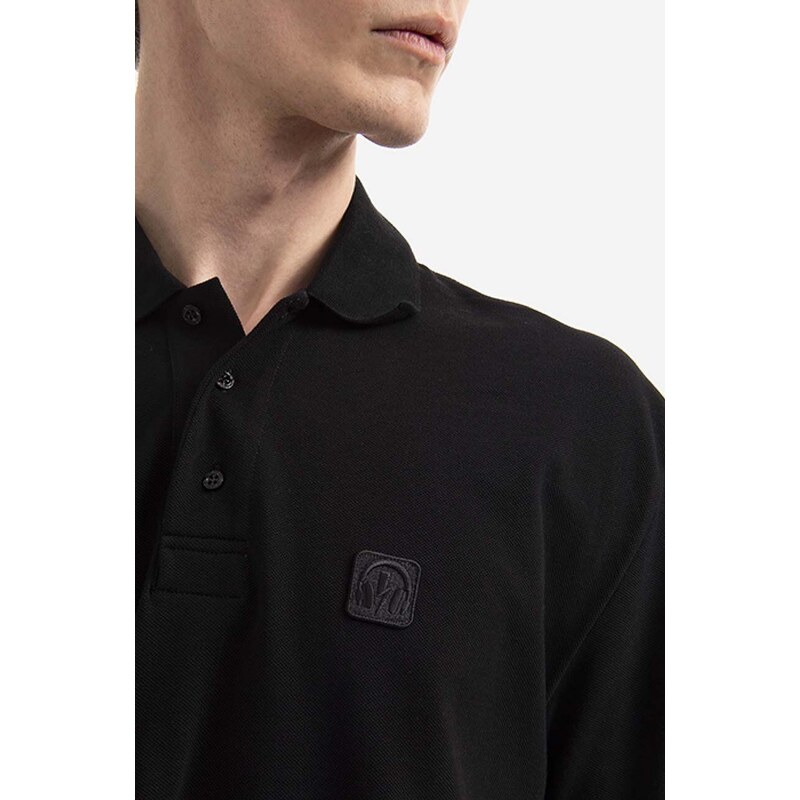 Neil Barrett Bavlněné polo tričko Neil Barett Music Bolt Polo černá barva, BJT077B.S503.0101-black