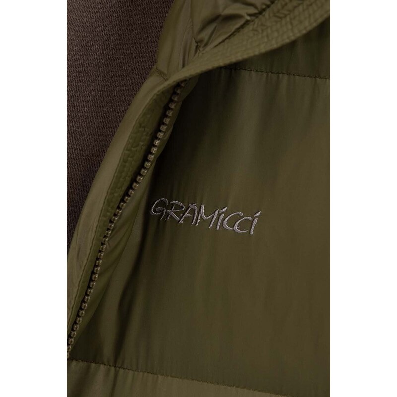 Péřová bunda Gramicci Down Puffer Jacket pánská, zelená barva, zimní, G2FU.J013-green